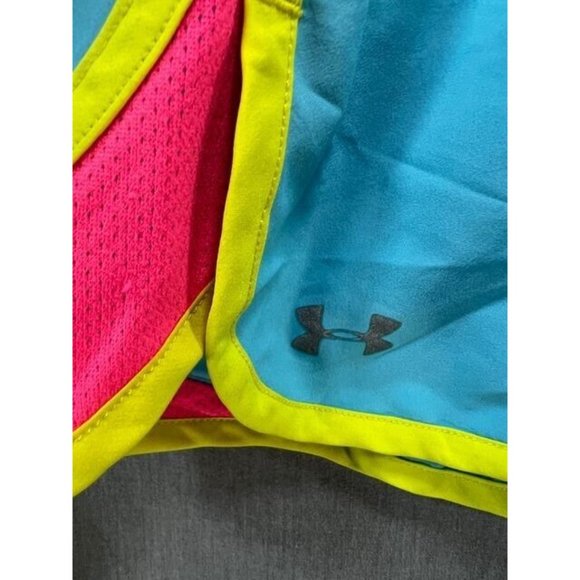 Under Armour Heat Gear Shorts Womens Small Blue Drawstring Gym Ladies. - Picture 2 of 7